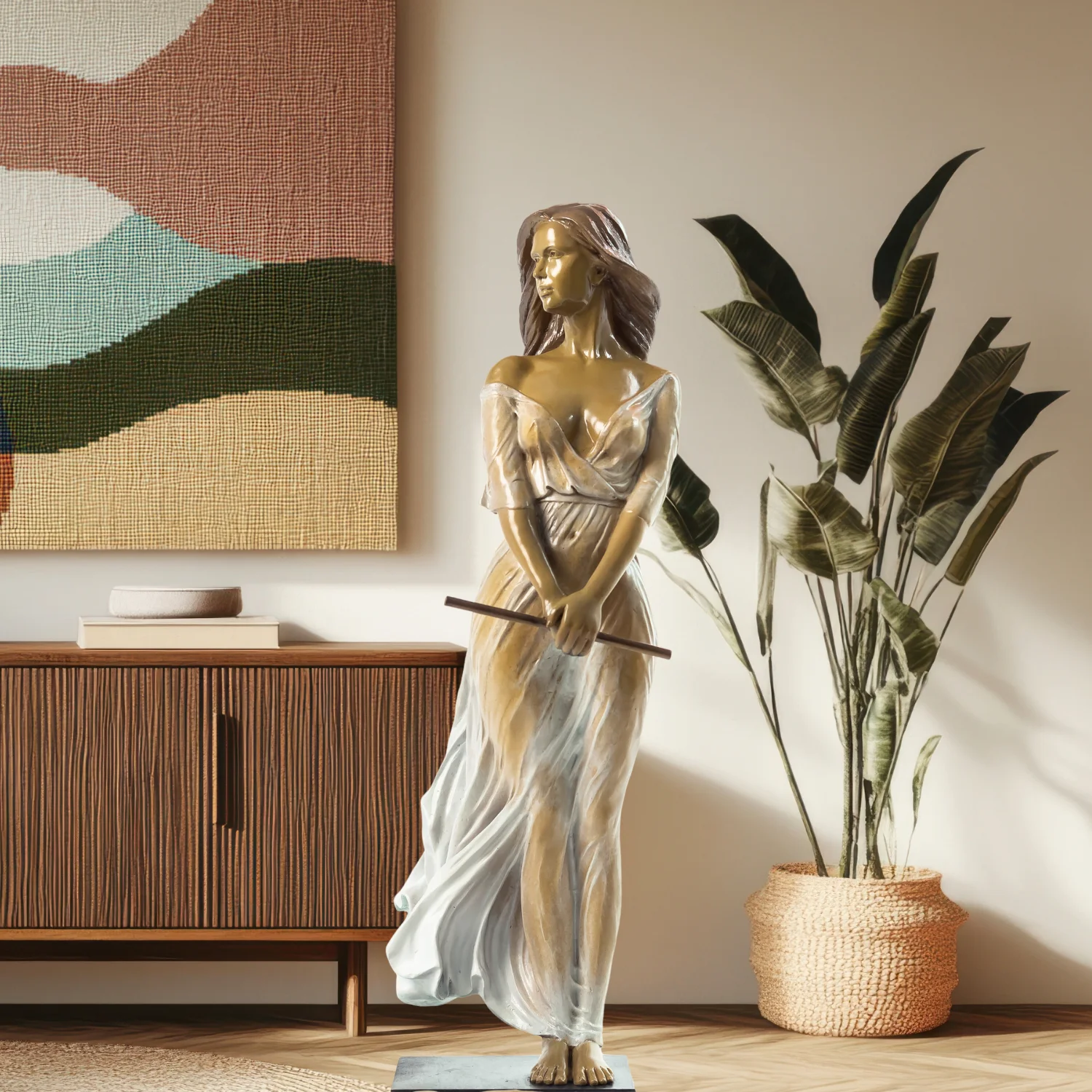 60cm Famous Luo Li Rong Bronze Sculpture Sexy Female Bronze Statue Grace Of The Woman Sculptures Home Gallery Lobby Decoration
