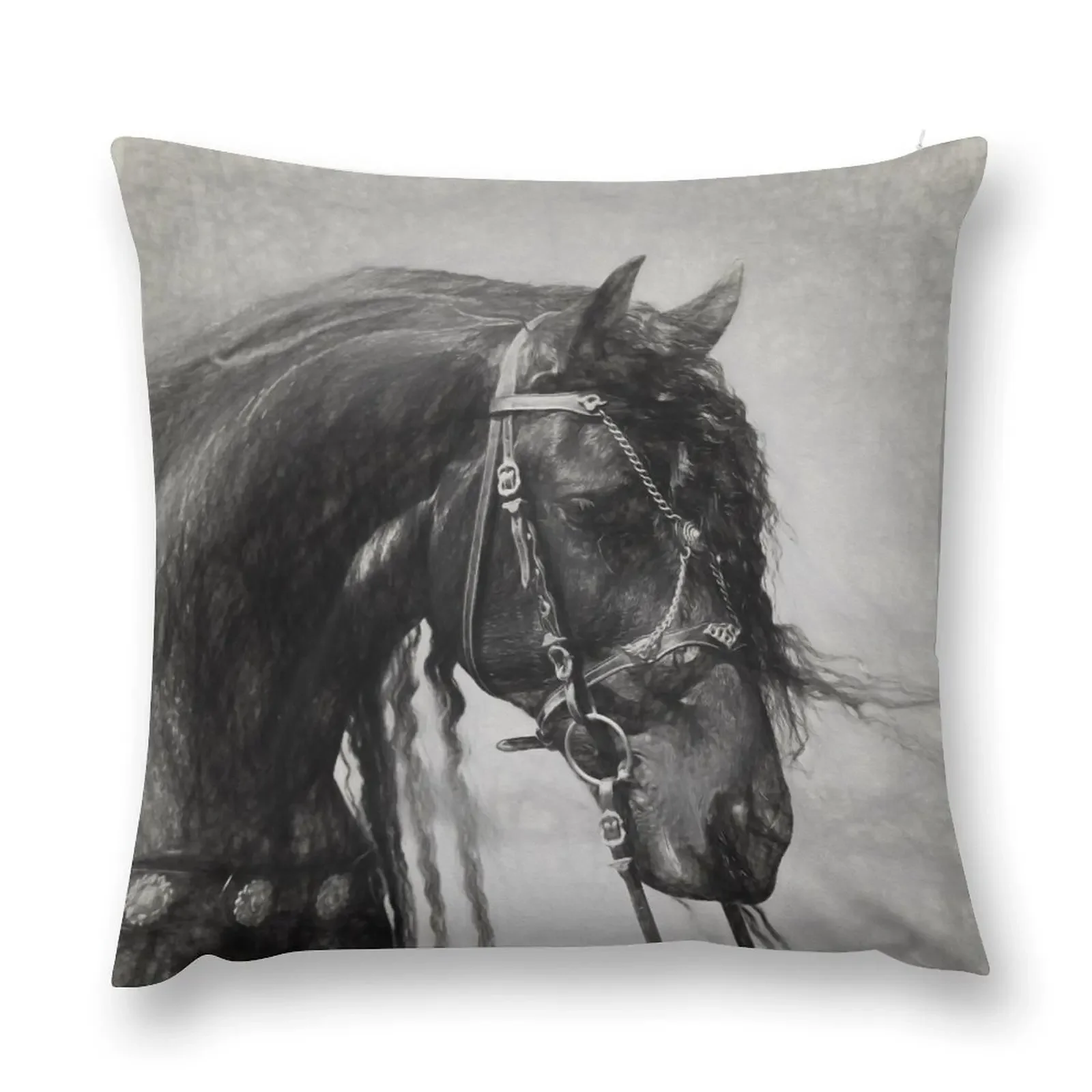 Friesian Stallion KAI Throw Pillow Christmas Covers Pillowcases Plaid Sofa pillow