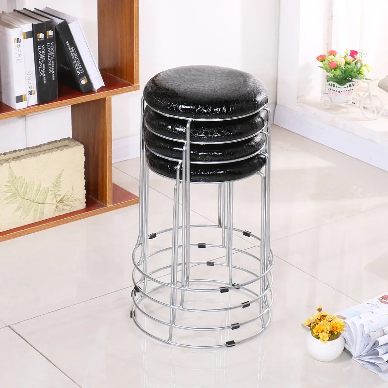 

#￥Modern Simple Creative Adults Stackable Small Rouand Stool Chairs for Diningroom Durniture Sets