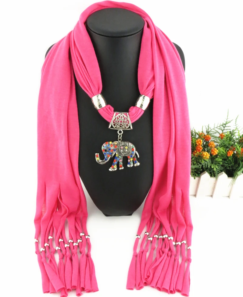 Bufanda de moda Otoño Invierno con cole de elefante mamut bufanda de mujer decorativa forma rectangular larga patrón de C...