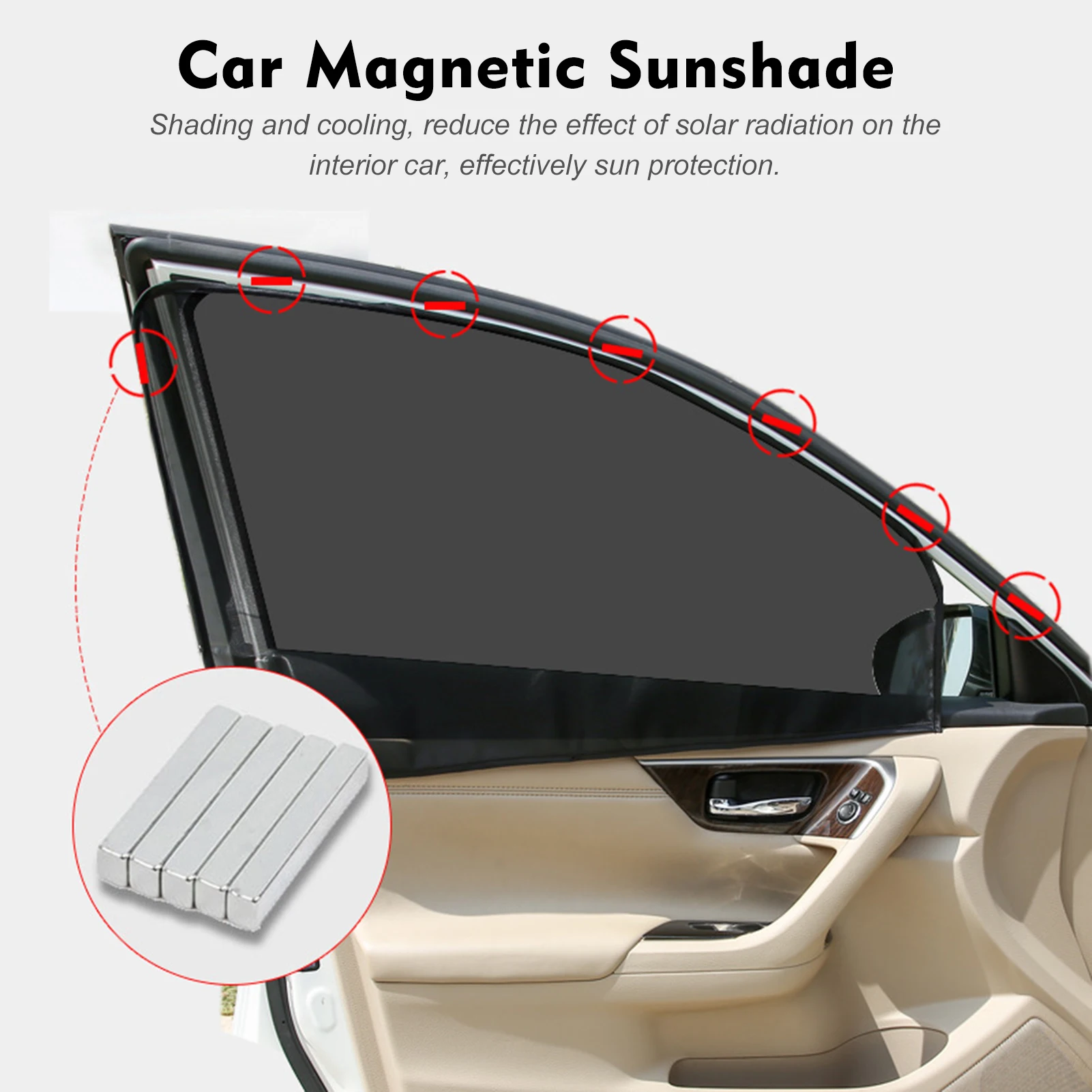 Auto-Sonnenschutz Magnetischer Netzvorhang Atmungsaktiver Anti-Direktsonnenschutz Auto-Fenstervorhang Abdeckung Vorhang Gegen Direkten Sonneneinschlag