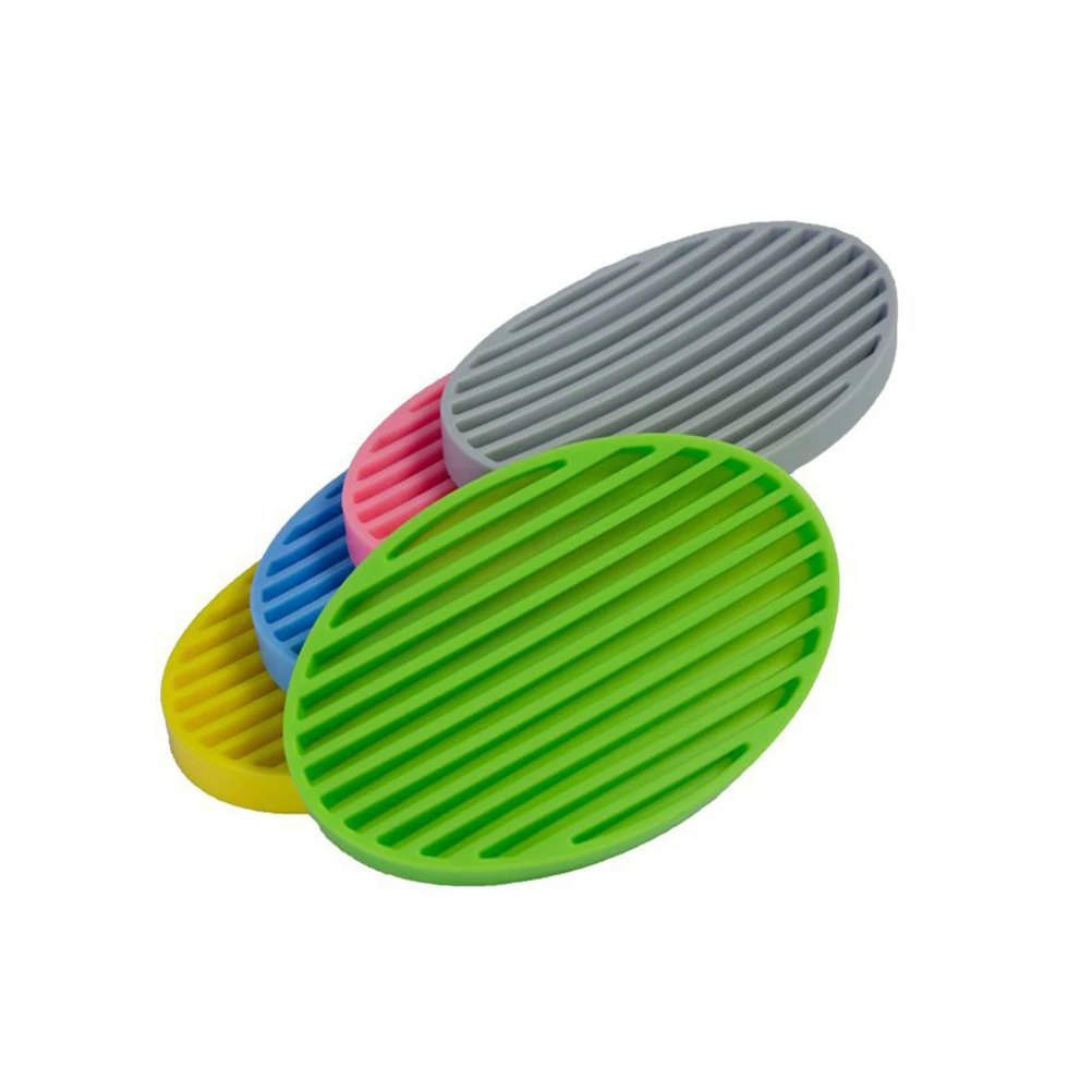 

2pcs Silicone Soap Dish Draining Shower Rack Sponge Holder Bathroom Basket Box Kitchen Sink Accessories Sturdy