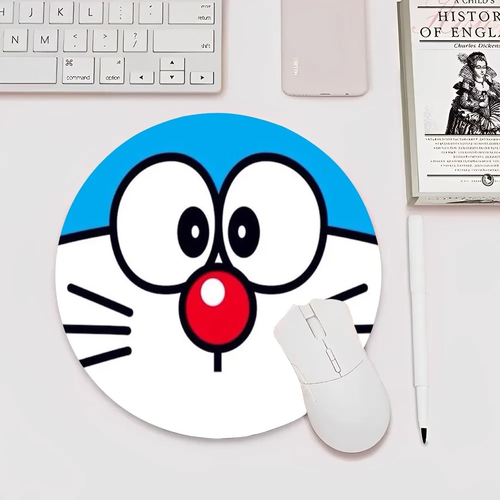 

CUTE-D-DORAEMONES Mousepad Small Round Speed Version Game Computer Keyboard Office Table Mat PC Laptop Mouse mat Desktop Mat