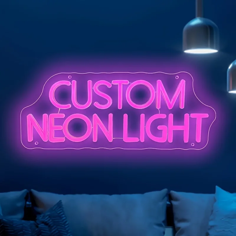 Custom Neon Light Personalized Double Row Text Wall Control USB Powered Led Neon Sign for Wedding Bar Beauty Salon Home Decor