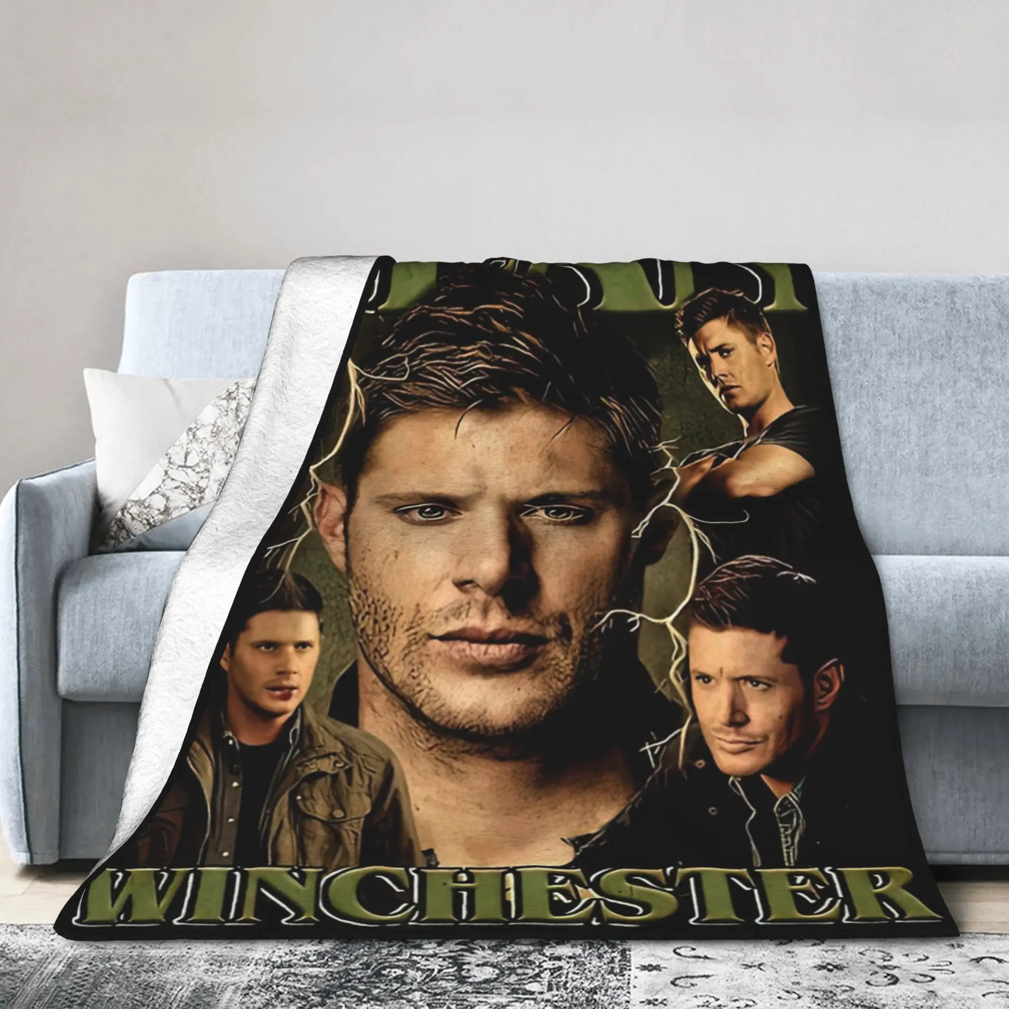 Supernatural Dean Winchester Film Flannel Blanket Warm Throw Blanket for Couch Bed Decorative Print Bedspread Sofa Bed Cover