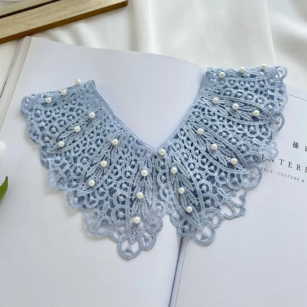 Sweet Collar Lace Fake Collar Pearl Dress Decorative Shoulder Decoration Shirt Collar Detachable Cotton Shawl Sewing