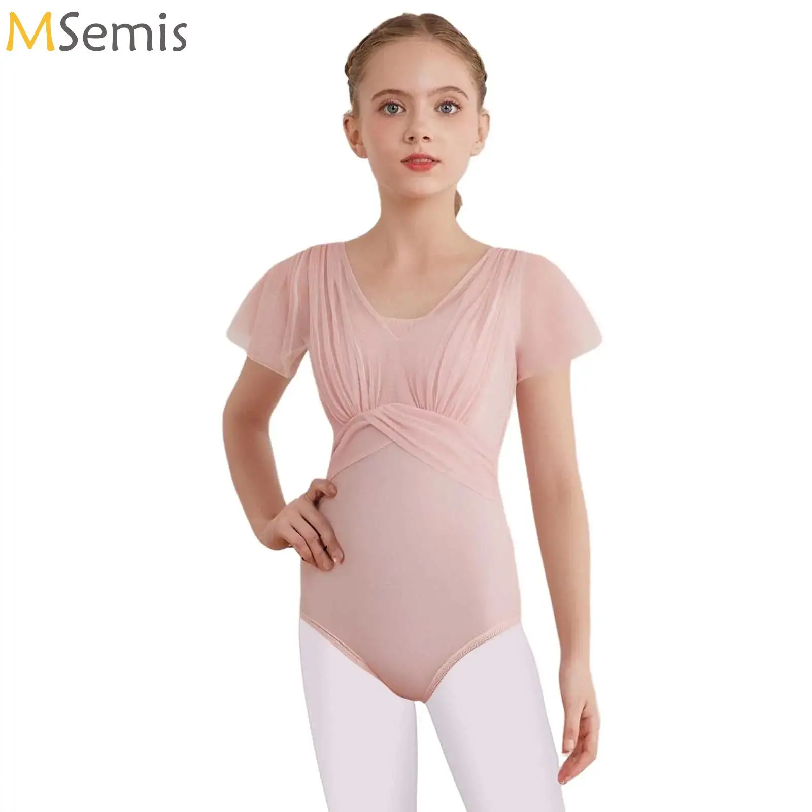 

Ballet Leotards for Girls Kids Dance Skirt Tutus Clothing Classic Ruched Mesh Ballet Dancewear Gymnastic Party Ballerina Jersey