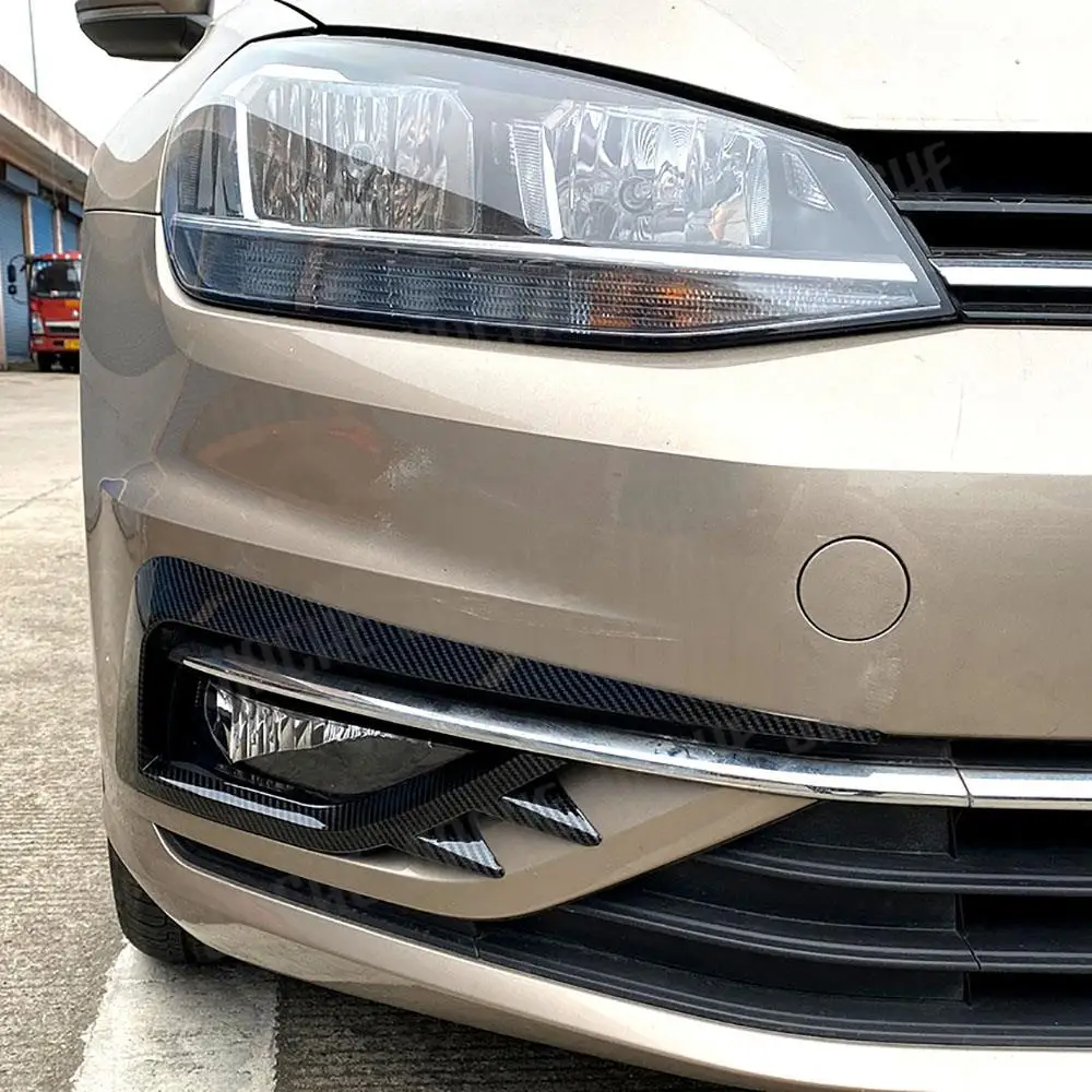 

ABS карбоновый вид автомобиля передняя противотуманная фара рамка наклейки для Volkswagen Golf 7.5 MK7.5 2017-2019 внешние аксессуары Bodykit