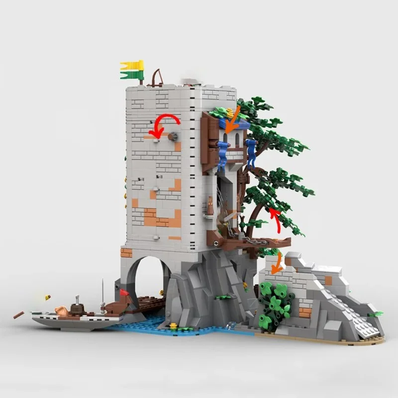Set di giocattoli per assemblaggio di blocchi MOC: la serie Il Piccolo Castello nella Foresta, regali creativi modello 1.305