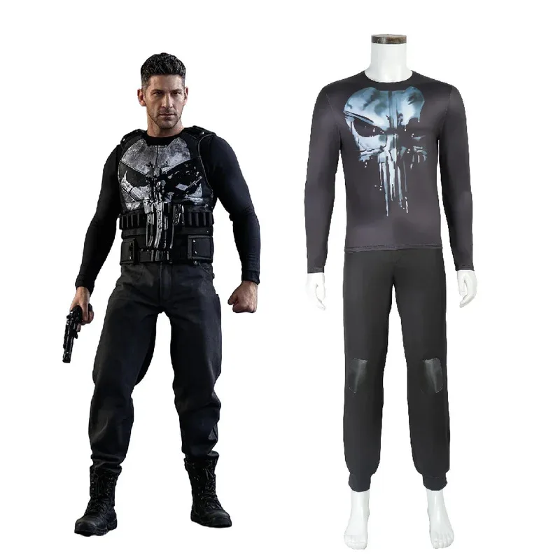 

Men The Punisher Cosplay Costumes for Halloween Superhero Cosplay Set for Party Carnival