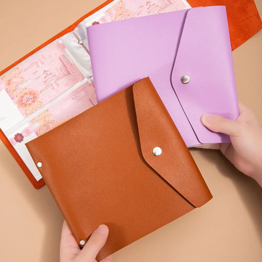 PU Leather Money Savings Challenge Simple Clear Envelops Savings Challenges Easy Waterproof Cash Savings Binder Book
