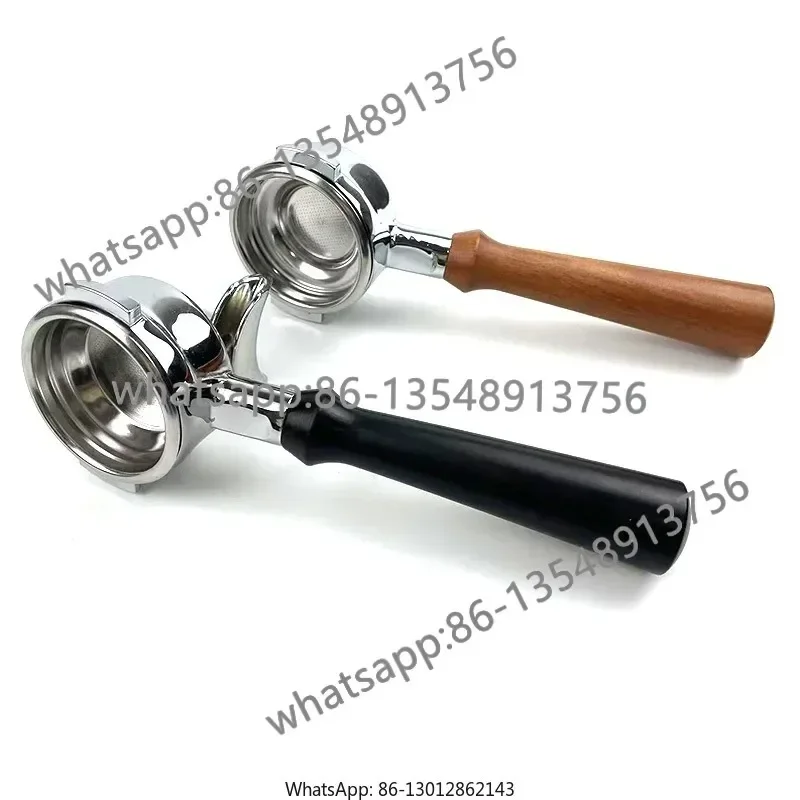 Semi-automatic coffee machine with bottom single and double extraction filter handle