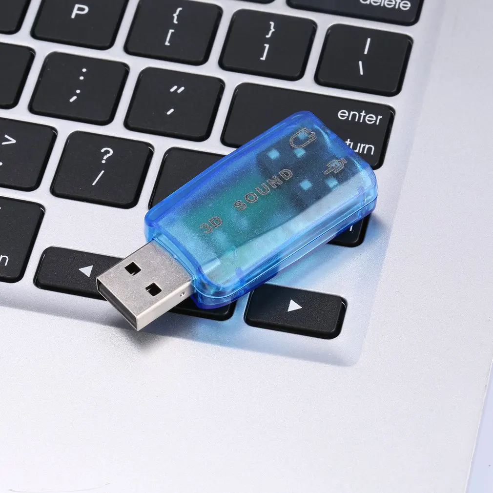 3dオーディオカード,usb 1.1,マイク/スピーカーアダプター,サラウンドサウンド,7.1 ch,ラップトップおよびノートブック用,1個,ドロップシッピング
