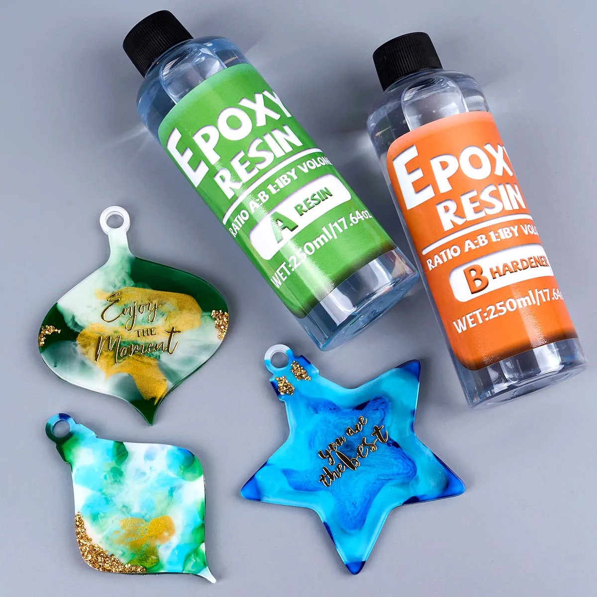 1:1 Ratio Epoxy Resin Kit Anti-Yellowing Newly Formulated Crystal Clear Epoxy Resin for Casting Molds DIY Jewelry Resin Art Tool view 6