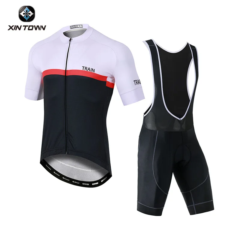 

XINTOWN Simple Style Summer Short Sleeve Cycling Jersey & Bib Shorts Set