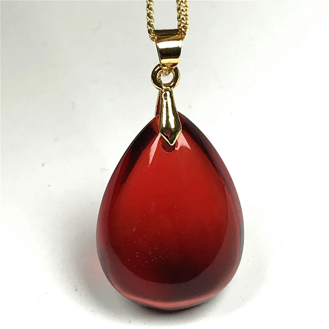 Natural Red Blood Amber Pendant Necklace Jewelry For Woman Man Beauty Healing Gift 23x16x8mm Beads Crystal Silver Stone AAAAA