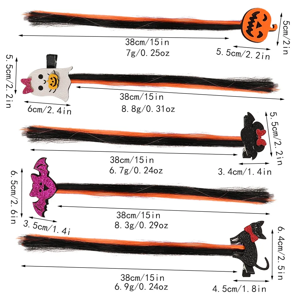 カボチャゴーストハロウィンポニーテールウィッグヘアクリップ女性のための興味深いヘアピンファッションガールウィッグコスプレパーティー小道具ヘアアクセサリー