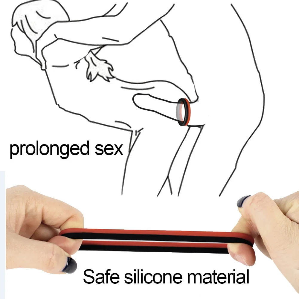 Men Penis Ring Silicone Cock Male Lock Ejaculation Scrotal Ball Stretcher Cock Sex Toys for Men Couple Stretcher Scrotum Rings