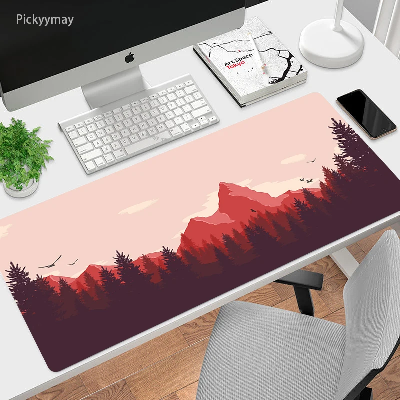 

Large Mouse Pad Waterproof Desktop Deep Forest Firewatch Non-Slip Desk Mat Gaming Accessories Gamer Computer Table Carpets