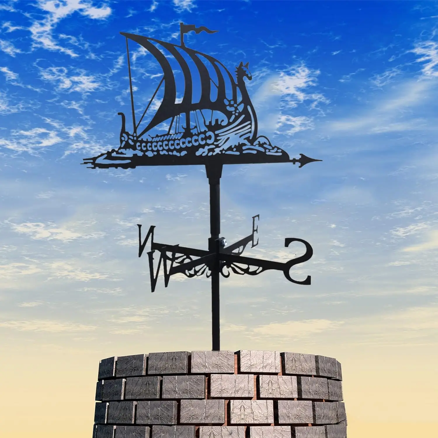 Creative Weather Vane, Outdoor Garden Roof Decoration, Household Items, Arts And Crafts, River Channel Sailing Wind Indicator