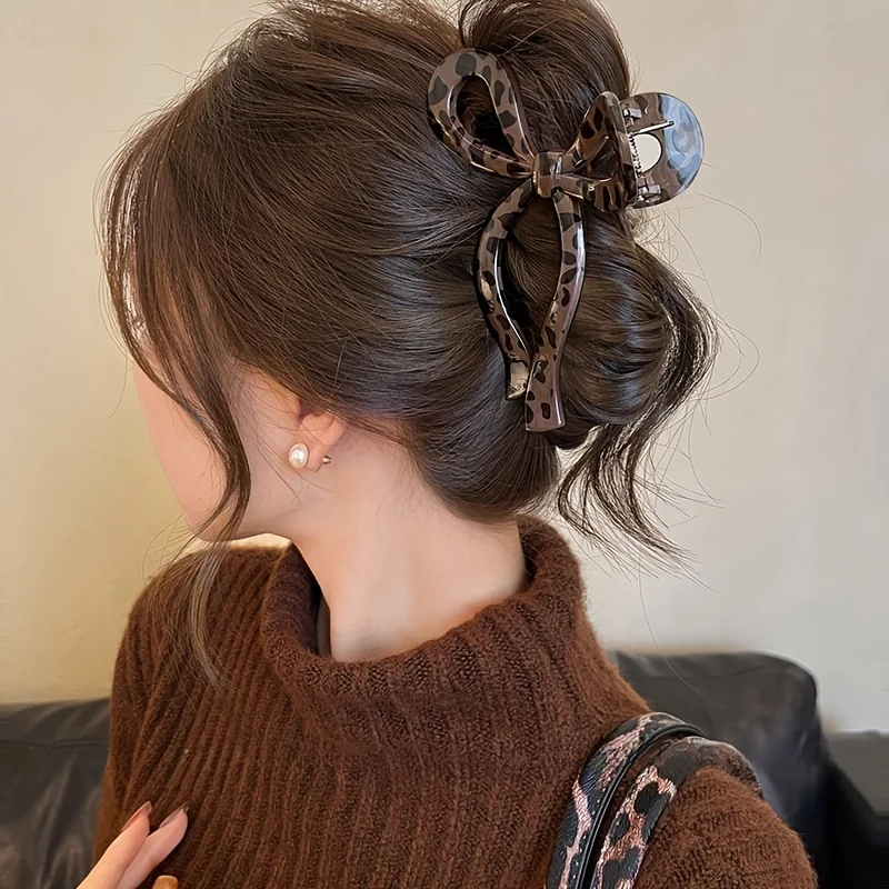 

Заколка для волос с леопардовым принтом, большой размер, идеально подходит для густых волос. Заколка-акула для затылка. Элитное качество, новый дизайн.