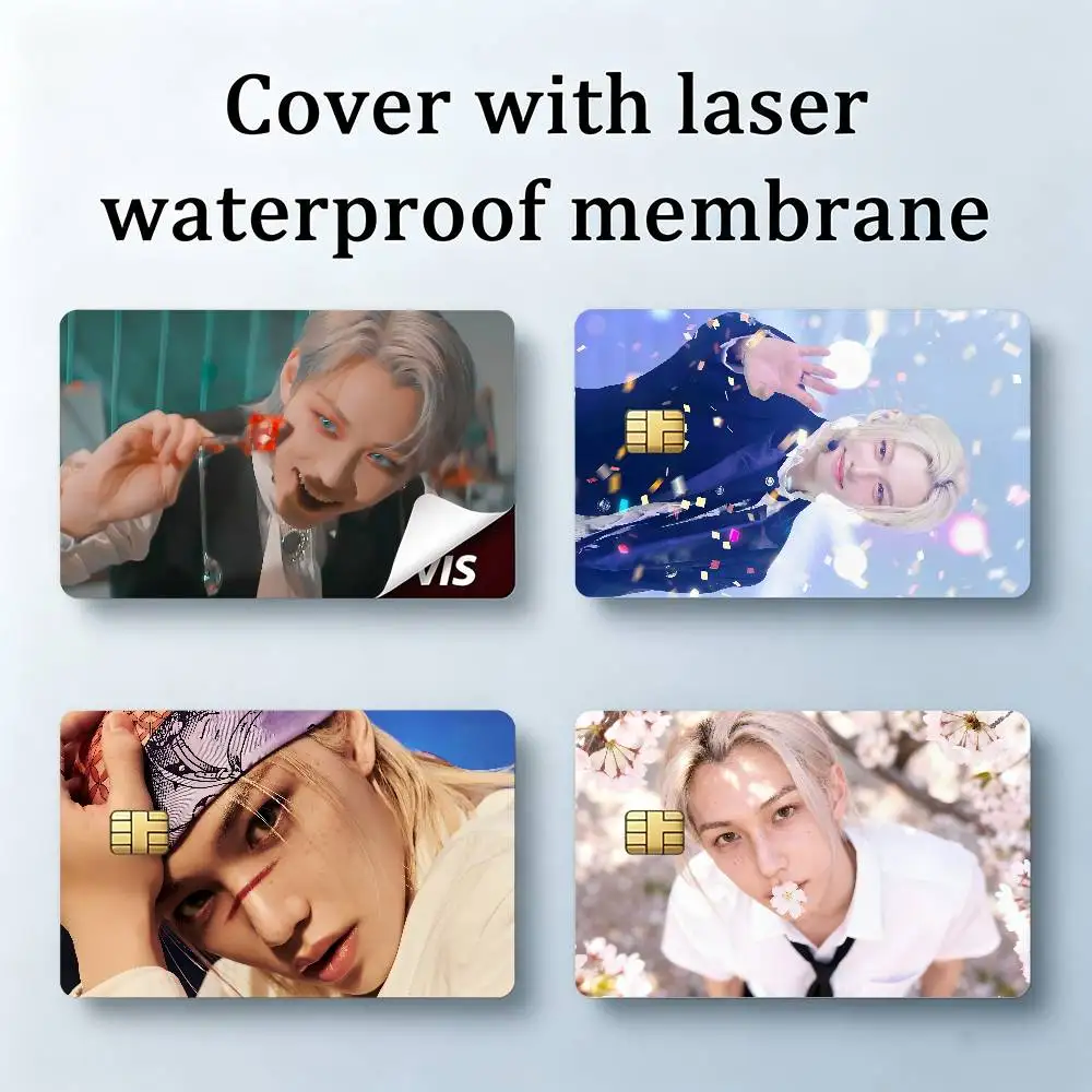 F-Felix Lee S-SKZ Laser Film Bank Transit Card Skin Sticker 54mmx 85mm With Chip Window