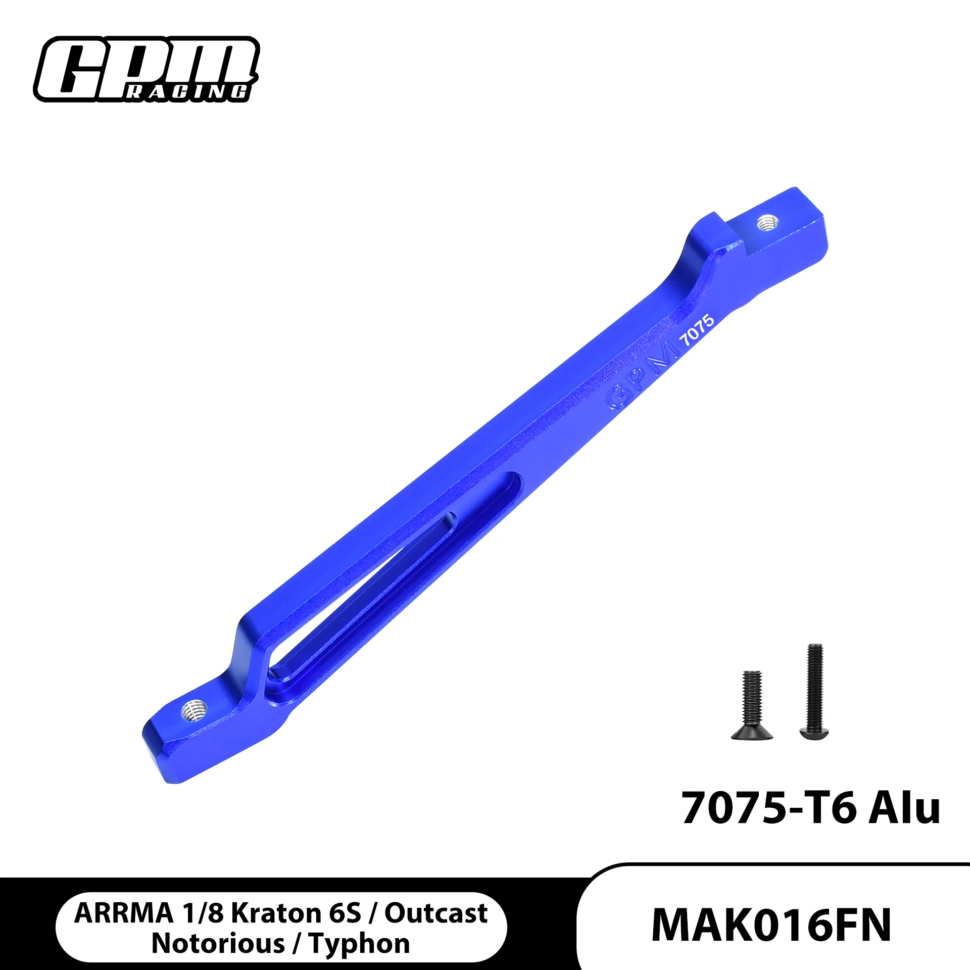GPM Alloy 7075 Voorchassisbeugel voor ARRMA 1/8 Kraton 6S / Outcast / Notorious / Typhon