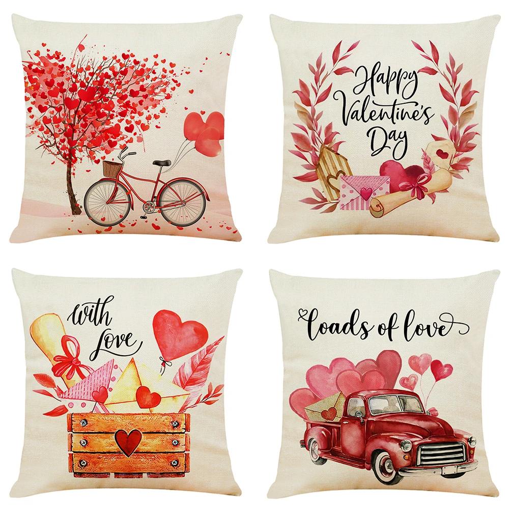 

Romantic Love Cushion Cover 45x45cm Red Pillow Case Valentine's Day Bedside Pillowcases Home Sofa Decorative Throw Pillow Cover