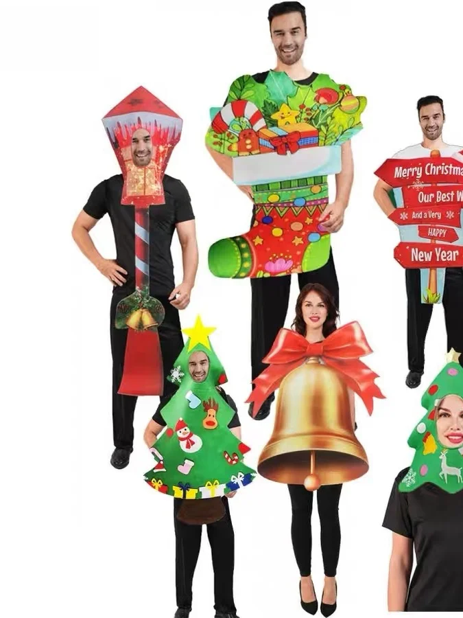 Cisas Tree Bell Sos Role Play Costume Funny Stage Performance Clothing for Adults Polyester Fiber 00% Winter Faion