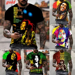 Popular Rock Bob Marley Reggae Rapper T-shirts 3D Print Men Women Summer Fashion Hip Hop Trend T Shirt Tops Oversized Streetwear