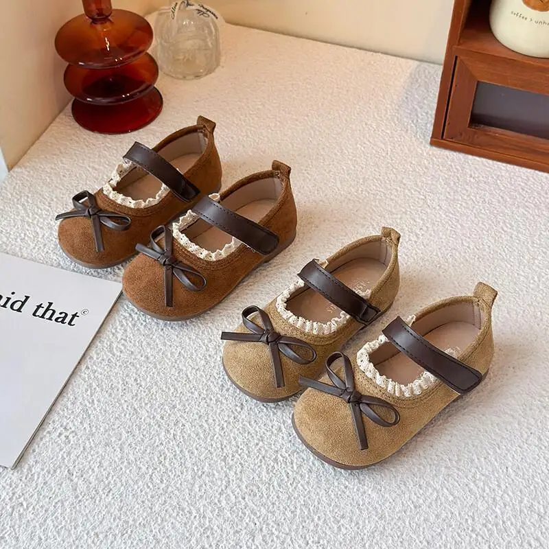 

Kawaii повседневная обувь, модная детская обувь, весна-осень 2021, новые туфли принцессы с бантом для девочек, кружевная кожа Мэри Джейн на мягкой подошве