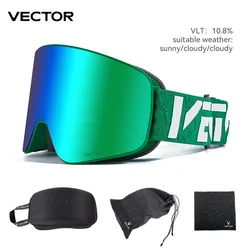 VECTOR Magnetic Ski Goggles with Quick-Change Lens and Case Set 100% UV400 Protection Anti-fog Snowboard Goggles for Men & Women
