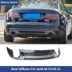 Fit for Audi A6 C6 Sline Style 2009 2010 2011 Rear Bumper Diffuser Bumpers Lip Protector Guard Carbon Fiber Frp Standard Bumper