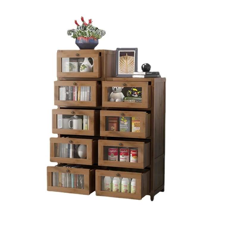 Home Office Transparent Book Cabinet Multi-layer Drawer Type Table Under The Storage Cabinet Landing File Storage Furniture