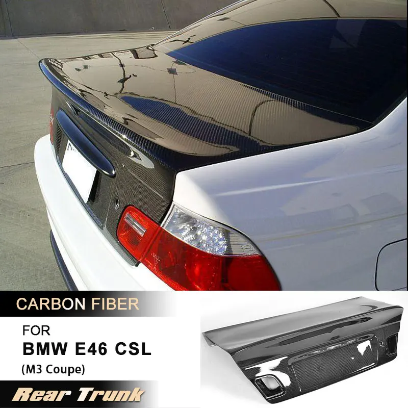 Car Rear Trunk Cover for BMW E46 CSL M3 Coupe 2-Door 2000-2003 Racing Rear Trunk Boot Lid Cover Tailgate Carbon Fiber