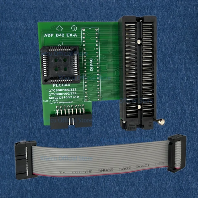 Adapter XGecu ADP_D42_EX-A z czarnym gniazdem ZIF dla PLCC44 DIP42 27Cxxx 27Vxxx EEPROM używaj tylko w programatora T48 (TL866-3G)