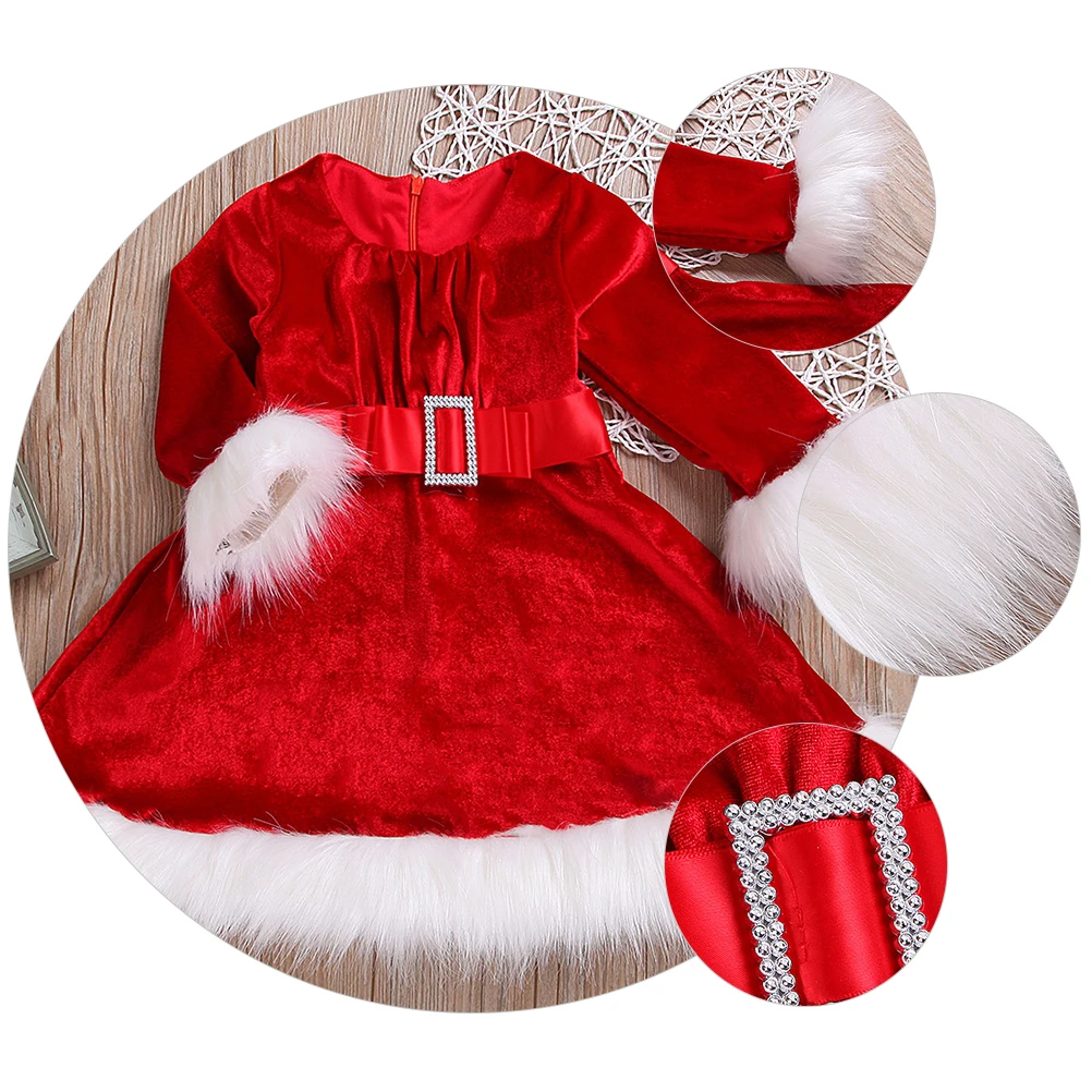 

Girls Long Sleeve Party For Kids Festival Costume Xmas Clothing Princess Dress Christmas Long Dress Kids Party Wear Toddler