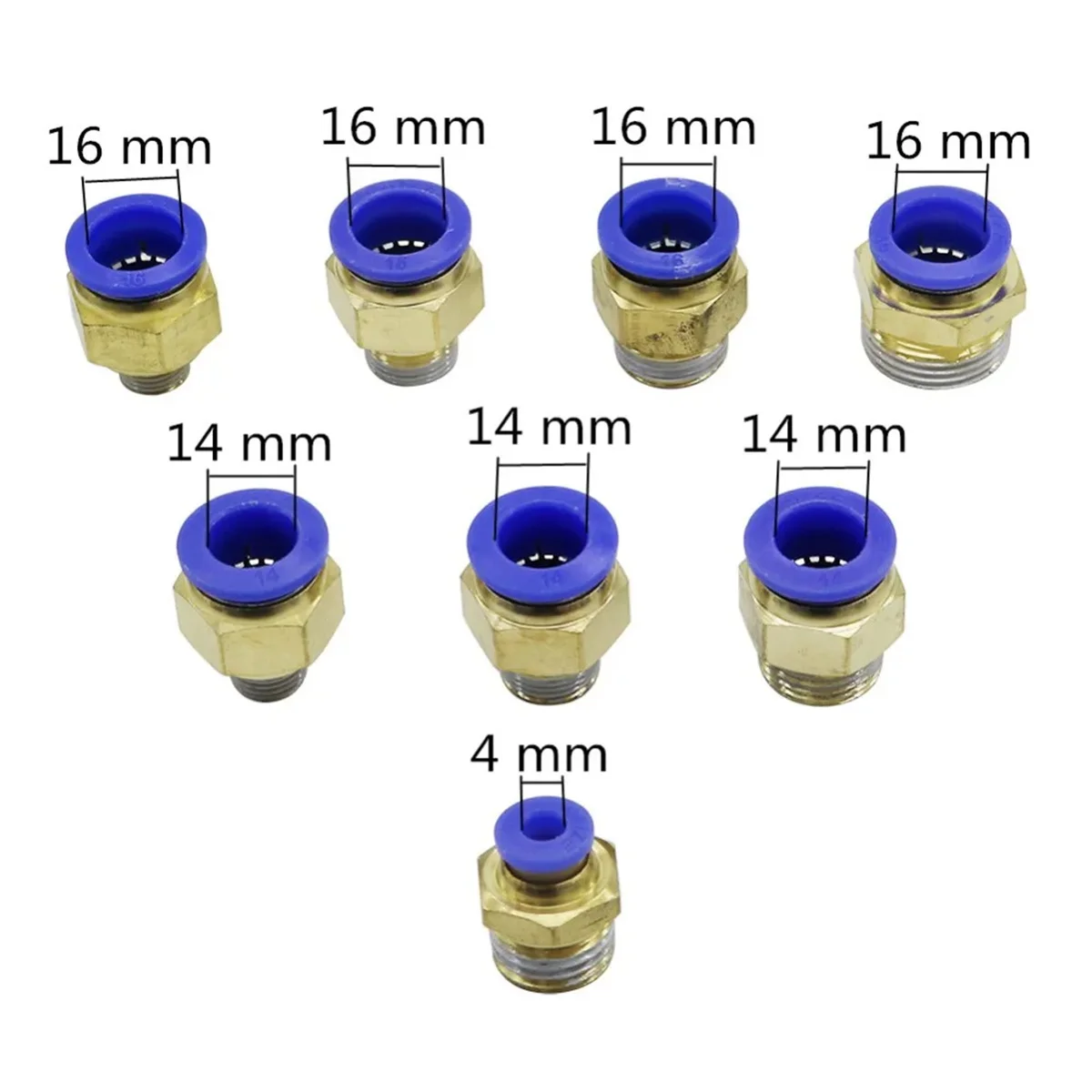 10Pcs Male Thread Slip-lock Connector 1/8