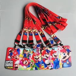 Super Marios Rope Card Holder Boys Girls Cartoon Anime Card Holder Campus Student Meal Access Control Work Lanyard Badge Holder