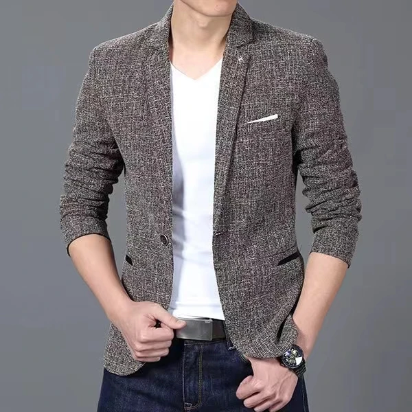 

Spring 2025 Men's Faion Slim Fit Suit Jaet New Personali Workwear Classic Nylon elled Sewn Ironing Treaent