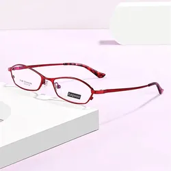 Pure Titanium Women Glasses Designed Abnormal Shape Full Rim Spectacle High Grade Prescription Eyeglasses