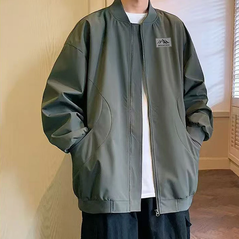 

Spring/Summer 2026 New Men's Pilot Windbreaker Fashion Casual Lightweight Solid-color Baseball Sport Coat Cycling Jacket S-4XL