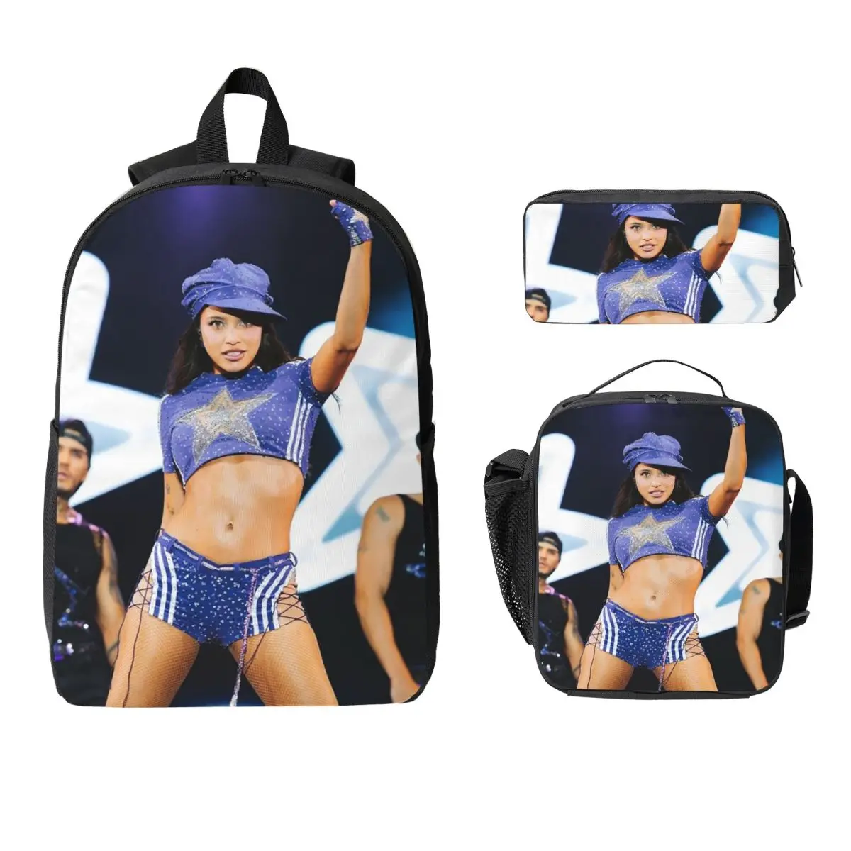 

Singer Emilia Mernes Cover Emilia Mp3 Backpack BookBag School Bag Laptop Shoulder Bags 3ps Insulated Lunch Bag Pencil Case