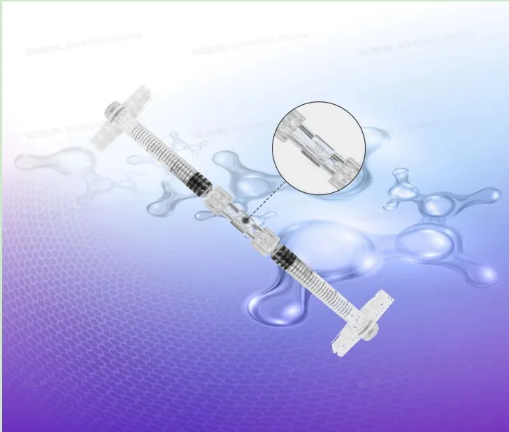 Disposable Luer Thread Connector Sterile Pp Material Transparent Syringe Double-Way Luer Lock Adapter Plastic Transparent