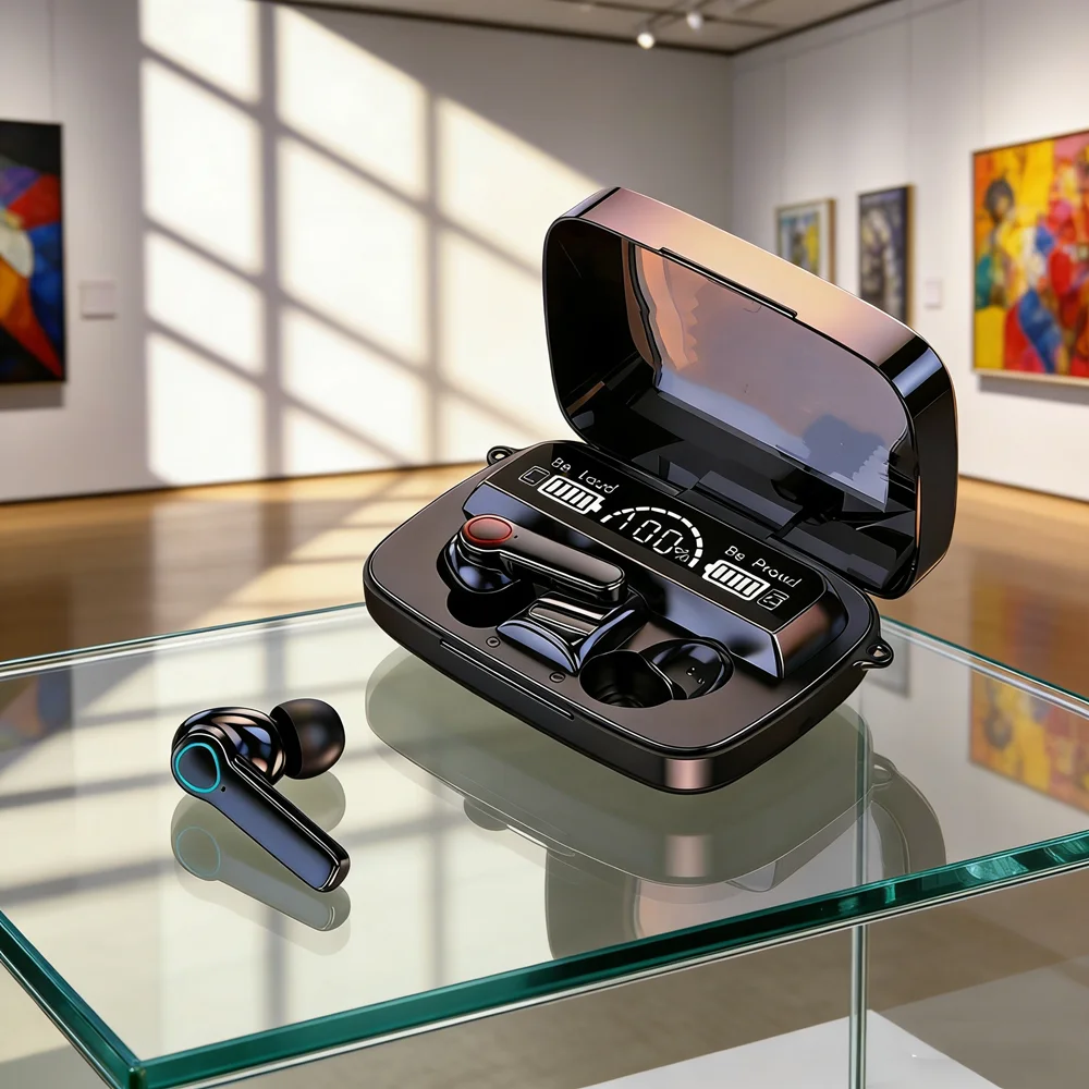 TWS Bluetooth Headphones 5.3 9D High Fidelity Wireless Headphones Touch IPX7 Waterproof Digital Display Headphones