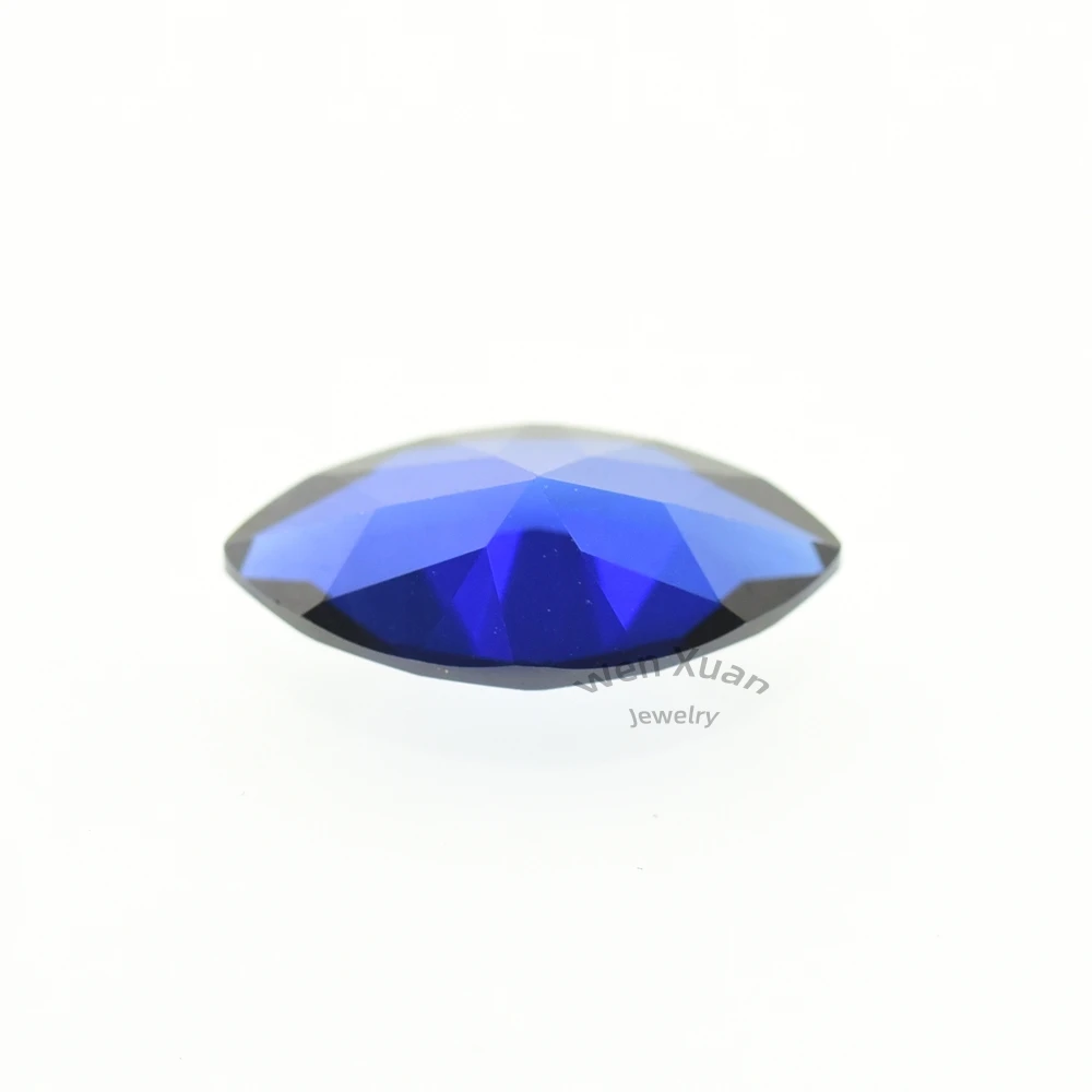 34# Blue Marquise Shape Brilliant Cut Loose Synthetic 1.5x3-8x16mm Corundum Stone For Jewelry Best Quality