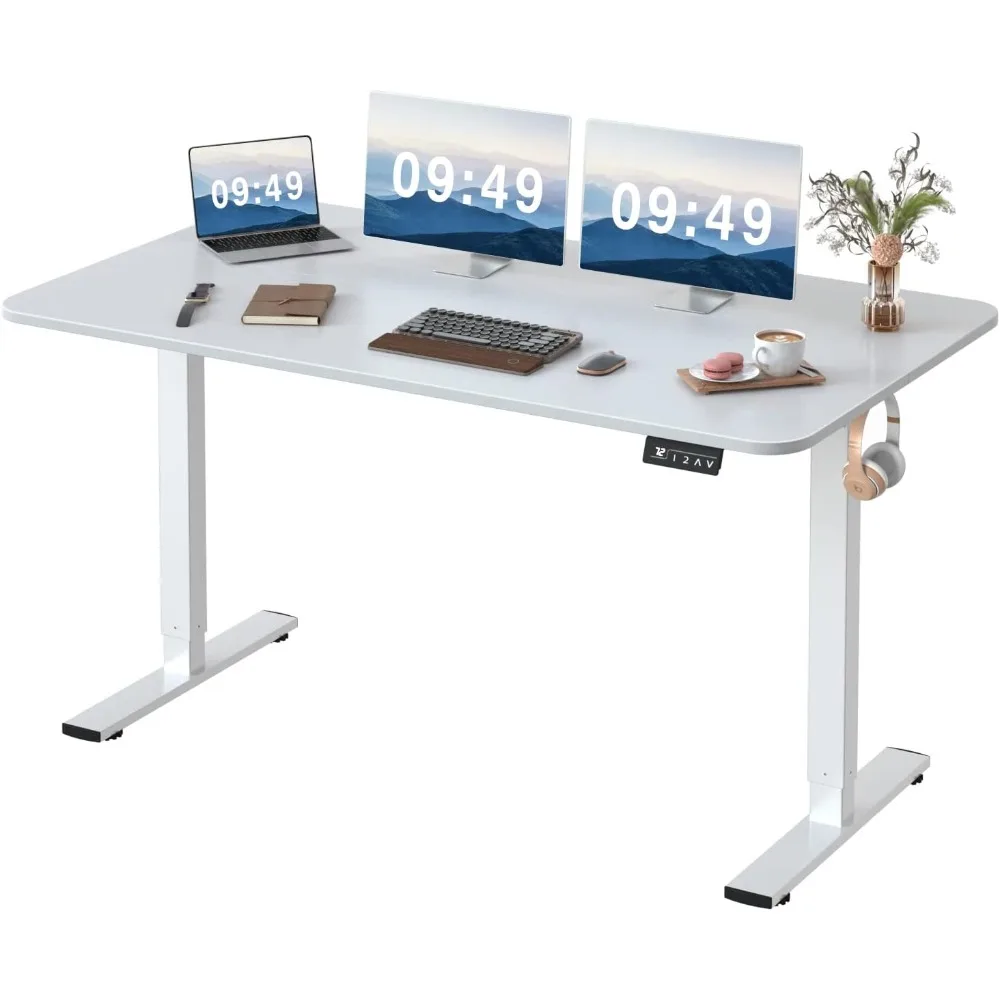

Electric Height Adjustable Standing Desk Large 55 x 24 Inches Sit Stand up Desk Home Office Computer Desk Memory Preset
