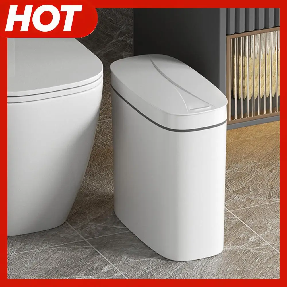 

Автоматическое мусорное ведро 14л с крышкой, автоматический датчик движения, мусорное ведро IPX5, водонепроницаемое мусорное ведро для ванной комнаты, кухни, узкого пространства