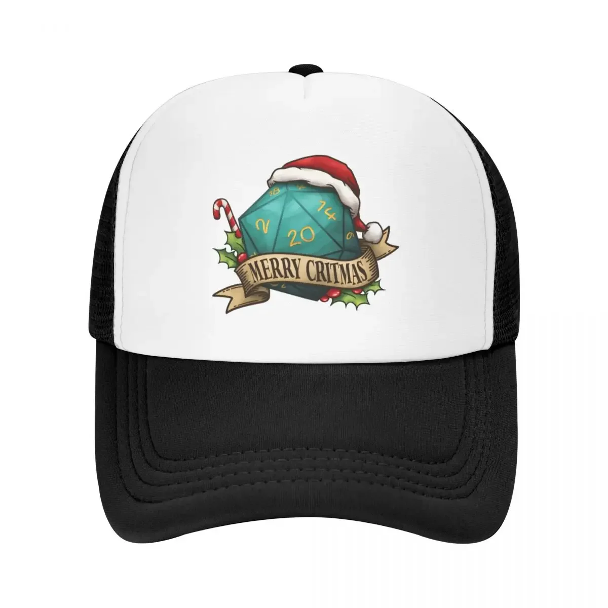 D20 Merry Critmas Dice Baseball Cap Visor Sports Cap Women's Golf Wear Men's