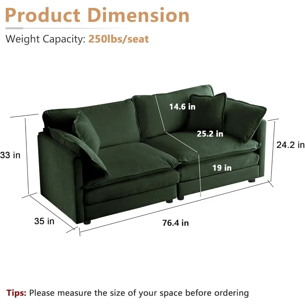 Sofa Bed Luxury Loveseat Sofa Couch Home Furniture Love Seat for Living Room Bedroom Office Apartment Evergreen Sofas Modern